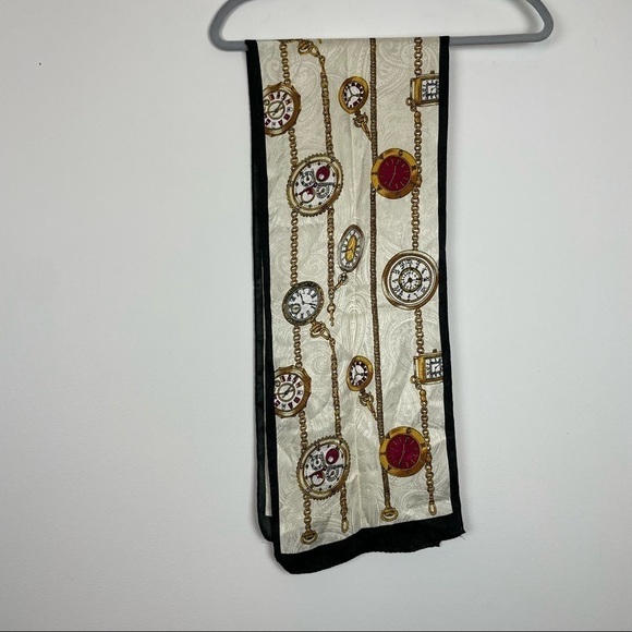 Rectangle Scarf Black & White pocket Watch Clock - Picture 1 of 5
